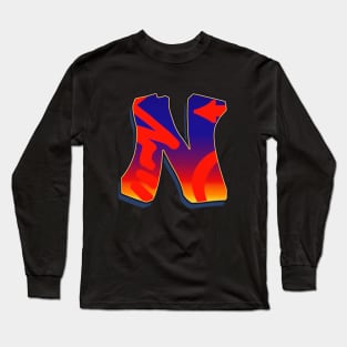 Letter N - Night Sky Long Sleeve T-Shirt